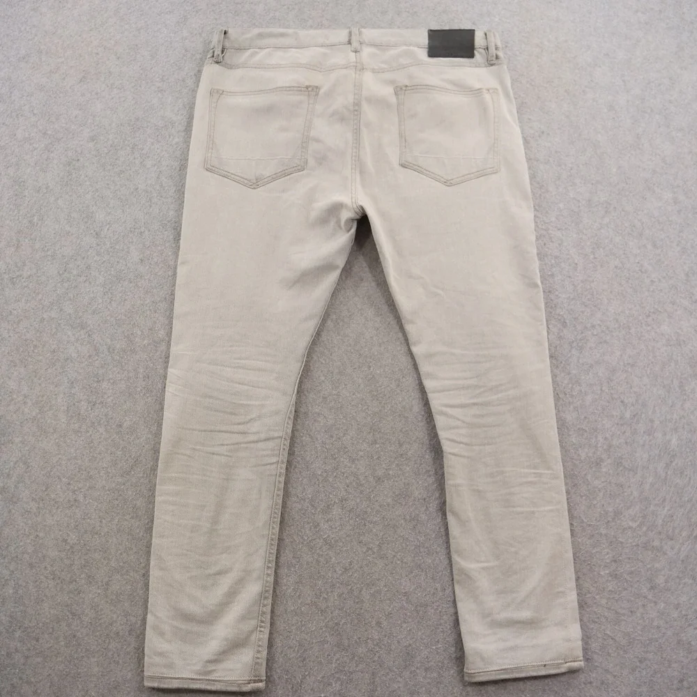 All Saints Jeans Mens 36 Gray Cigarette Slim Straight Mid Rise Button Fly Denim
